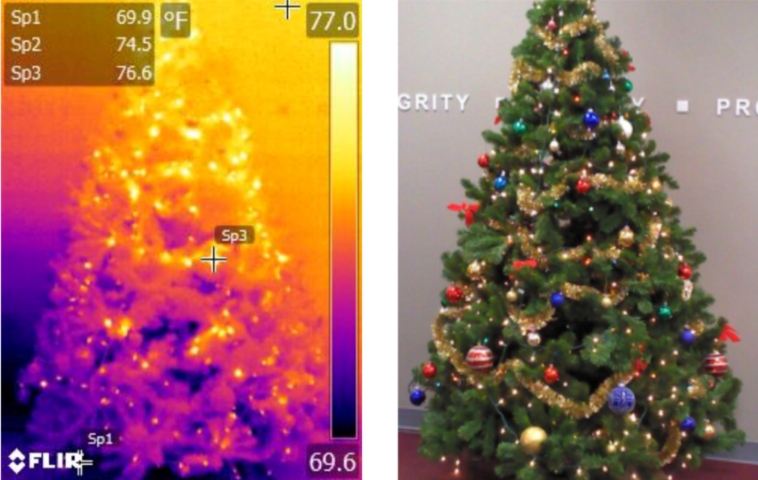 IR & Visual Images of Christmas Tree